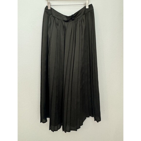 G-Star  A-LINE MIDI SKIRT  Pleated Green And Camo Silky Excellent Size Small S - Picture 1 of 8